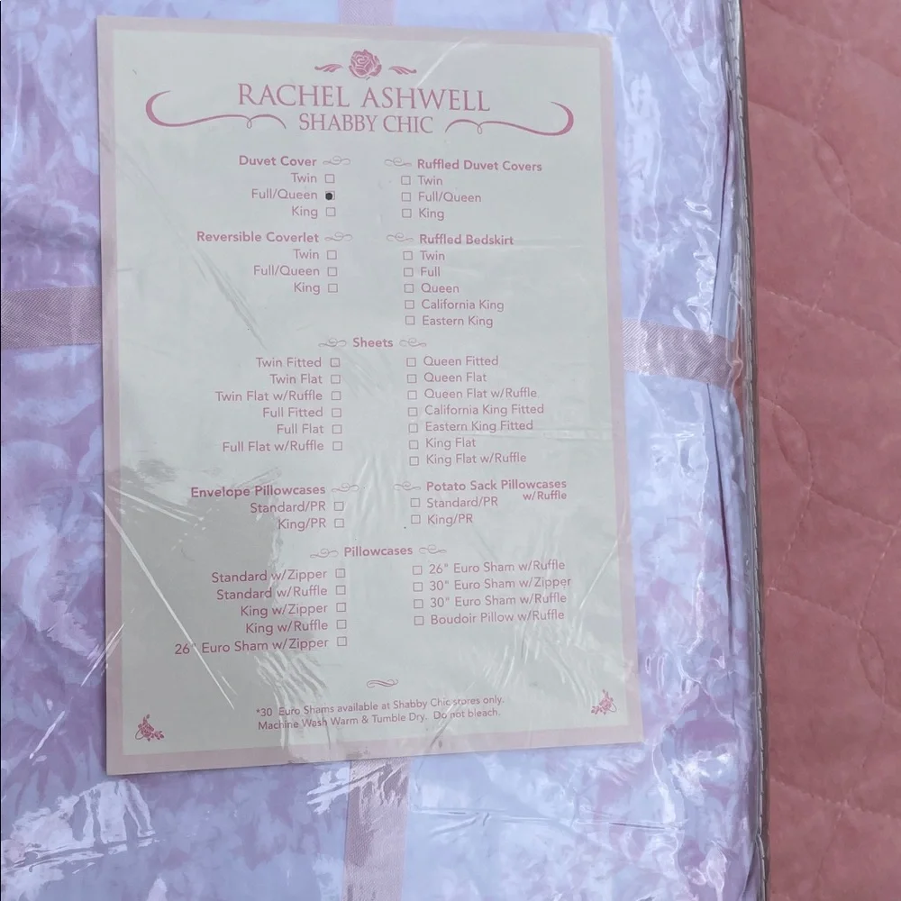 BRAND NEW IN PACKAGE, RACHEL ASHWELL, SHABBY, CHIC FULL QUEEN DUVET - Picture 5 of 5
